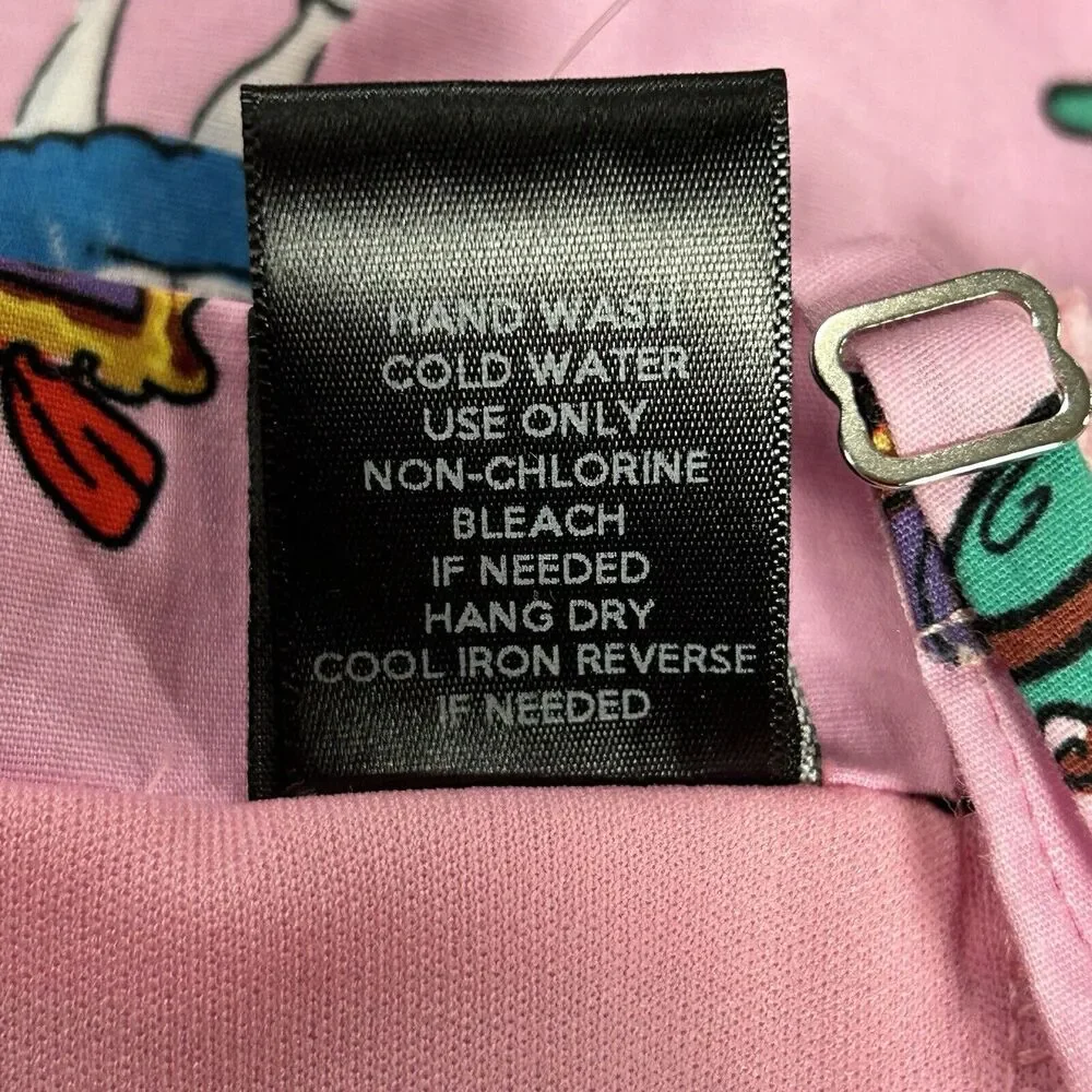 Her Universe Pink Alice Print Cropped Tank Top